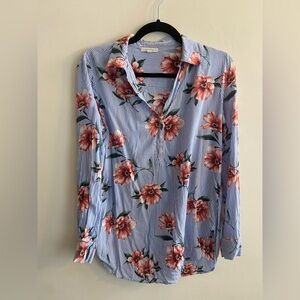 Floral Striped Button Down